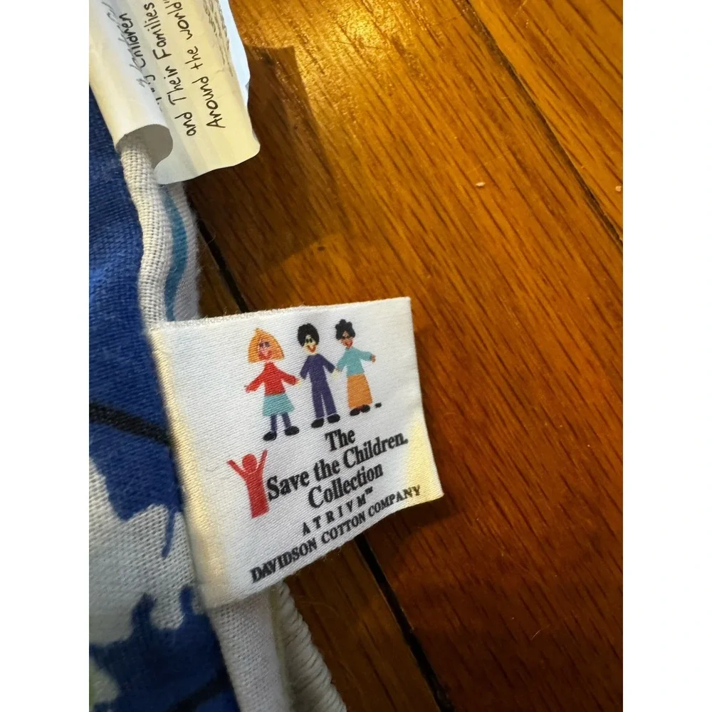 Vintage Save The Children 'wonderful‎ World' Flowers stripes Comforter Blanket